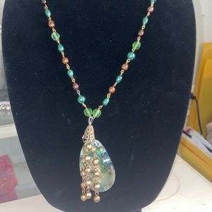 Beaded jewelry necklace bracelet and earings